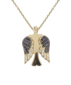 Christian | Gouden zirkonia engel hanger | Nu te koop bij 14Karaats.nl | 10001091-Pendants