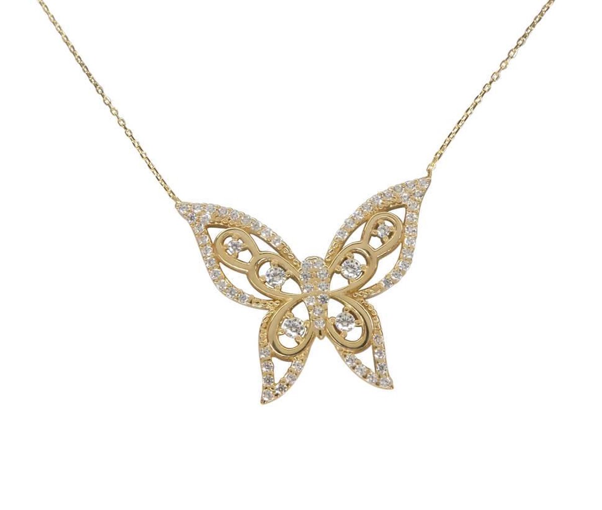 Christian | 14 karaat zirkonia vlinder hanger | Koop bij 14Karaats.nl Christian | 14 karaat zirkonia vlinder hanger | Nu te koop bij 14Karaats.nl | 10001091-Pendants