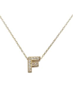 Christian | Gouden ketting met F zirkonia hanger | Nu te koop bij 14Karaats.nl | 10001091-Pendants