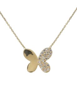 Christian | Geel gouden zirkonia vlinder | Nu te koop bij 14Karaats.nl | 10001091-Pendants