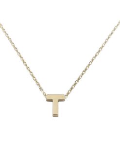 Christian | Gouden ketting met T hanger | Nu te koop bij 14Karaats.nl | 10001091-Pendants