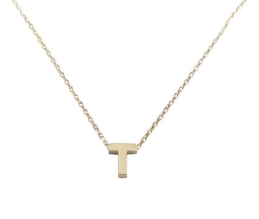 Christian | Gouden ketting met T hanger | Nu te koop bij 14Karaats.nl | 10001091-Pendants