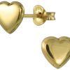 JYC | Joy|S - Zilveren hartje oorbellen - 7 mm - gold plated | Nu te koop bij 14Karaats.nl | 10001087-Earrings/Body-piercing Jewellery
