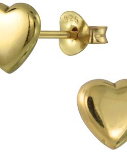 JYC | Joy|S - Zilveren hartje oorbellen - 7 mm - gold plated | Nu te koop bij 14Karaats.nl | 10001087-Earrings/Body-piercing Jewellery