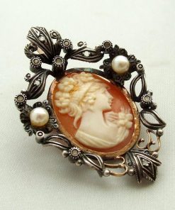 Christian | Antieke broche met roosdiamant en parel | Nu te koop bij 14Karaats.nl | 10001085-Brooches