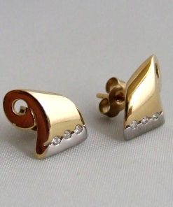 Christian | Christian bicolor oorbellen met diamanten | Nu te koop bij 14Karaats.nl | 10001087-Earrings/Body-piercing Jewellery