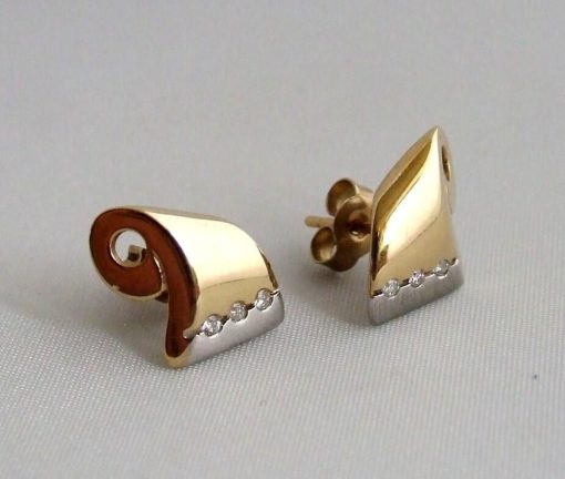 Christian | Christian bicolor oorbellen met diamanten | Nu te koop bij 14Karaats.nl | 10001087-Earrings/Body-piercing Jewellery