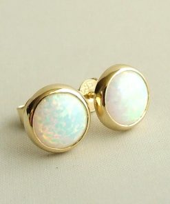 Christian | Gouden opaal oorknopen | Nu te koop bij 14Karaats.nl | 10001087-Earrings/Body-piercing Jewellery