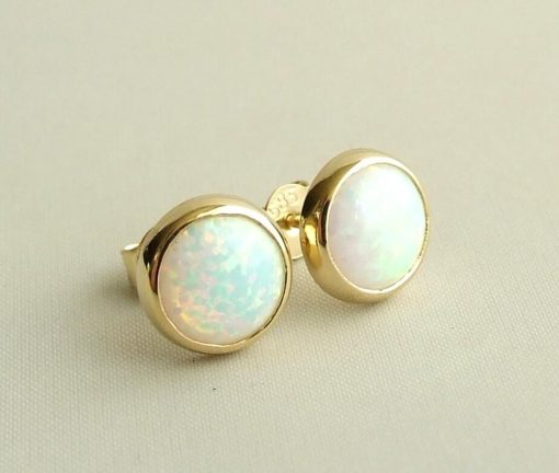 Christian | Gouden opaal oorknopen | Nu te koop bij 14Karaats.nl | 10001087-Earrings/Body-piercing Jewellery