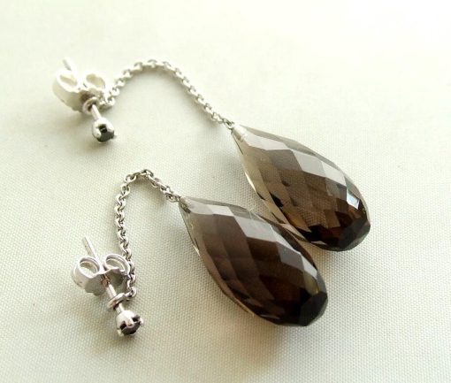 Christian | Gouden oorbellen met rookkwarts | Nu te koop bij 14Karaats.nl | 10001087-Earrings/Body-piercing Jewellery