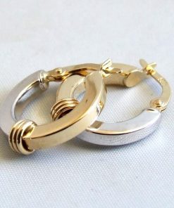 Christian | Bicolor gouden Christian oorbellen | Nu te koop bij 14Karaats.nl | 10001087-Earrings/Body-piercing Jewellery