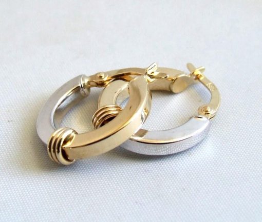 Christian | Bicolor gouden Christian oorbellen | Nu te koop bij 14Karaats.nl | 10001087-Earrings/Body-piercing Jewellery