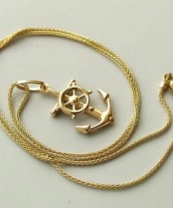 Christian | Gouden collier en anker hanger | Nu te koop bij 14Karaats.nl | 10001091-Pendants