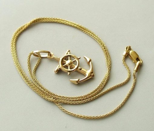 Christian | Gouden collier en anker hanger | Nu te koop bij 14Karaats.nl | 10001091-Pendants