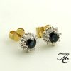 Christian | Bicolor gouden oorbellen met saffier en diamant | Nu te koop bij 14Karaats.nl | 10001087-Earrings/Body-piercing Jewellery