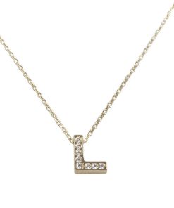 Christian | Gouden ketting met L zirkonia hanger | Nu te koop bij 14Karaats.nl | 10001091-Pendants
