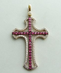 Christian | Gouden hanger met robijn en zirkonia | Nu te koop bij 14Karaats.nl | 10001091-Pendants