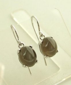 Christian | Oorhanger Met Grijze Ovalen Maansteen | Nu te koop bij 14Karaats.nl | 10001087-Earrings/Body-piercing Jewellery