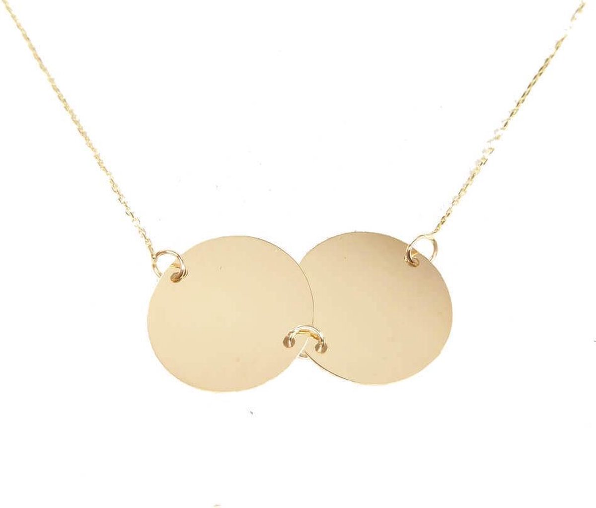 Christian | Gouden ketting met dubbele ronde hanger | Koop bij 14Karaats.nl Christian | Gouden ketting met dubbele ronde hanger | Nu te koop bij 14Karaats.nl | 10001091-Pendants