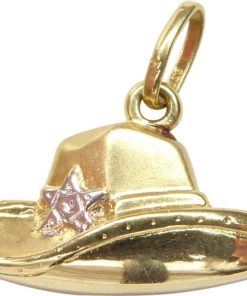 Christian | Gouden sheriff hoed hanger | Nu te koop bij 14Karaats.nl | 10001091-Pendants