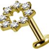 Piercings works | 18 Karaat Gouden Oor Piercing  -  Swarovski Zirkonia | Nu te koop bij 14Karaats.nl | 10001087-Earrings/Body-piercing Jewellery