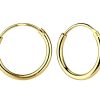JYC | Joy|S - Zilveren oorringen 18 mm - 2.2 mm dikte - gold plated | Nu te koop bij 14Karaats.nl | 10001087-Earrings/Body-piercing Jewellery