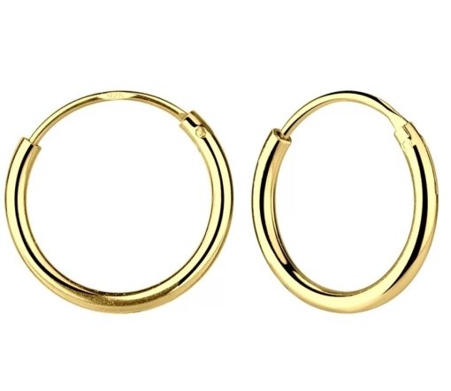 JYC | Joy|S - Zilveren oorringen 18 mm - 2.2 mm dikte - gold plated | Nu te koop bij 14Karaats.nl | 10001087-Earrings/Body-piercing Jewellery