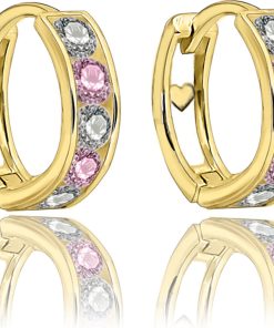 Zwartevalk | Juwelier Zwartevalk - 14 karaat gouden kinder oorbellen met zirkonia 12.111.066/10 mm-- | Nu te koop bij 14Karaats.nl | 10001087-Earrings/Body-piercing Jewellery