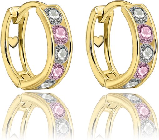 Zwartevalk | Juwelier Zwartevalk - 14 karaat gouden kinder oorbellen met zirkonia 12.111.066/10 mm-- | Nu te koop bij 14Karaats.nl | 10001087-Earrings/Body-piercing Jewellery