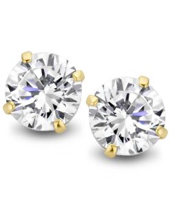 Velini Jewels | Velini Jewels -GEA2204-Oobellen-9 karat goud-6MM Cubic Zirkonia | Nu te koop bij 14Karaats.nl | 10001087-Earrings/Body-piercing Jewellery