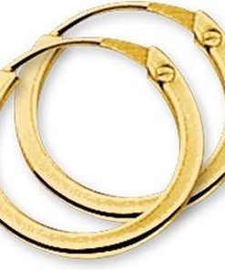 SPARKLE14 | Sparkle14 Oorringen Vierkante Buis - Goud | Nu te koop bij 14Karaats.nl | 10001087-Earrings/Body-piercing Jewellery