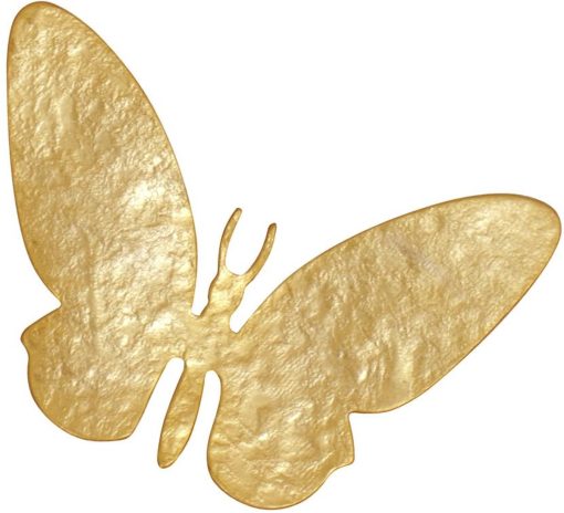 Merkloos / Sans marque | Gehamerde Vlinder Broche - Gouden Messing - Uniek Design | Nu te koop bij 14Karaats.nl | 10001085-Brooches