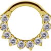 Piercings works | 18 Karaat Goud Septum Daith Ring - Swarovski Zirconia | Nu te koop bij 14Karaats.nl | 10001087-Earrings/Body-piercing Jewellery