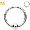LMPiercings NL | 14K Wit Goud Ball Closure Ring piercing - 8 mm | Nu te koop bij 14Karaats.nl | 10001087-Earrings/Body-piercing Jewellery