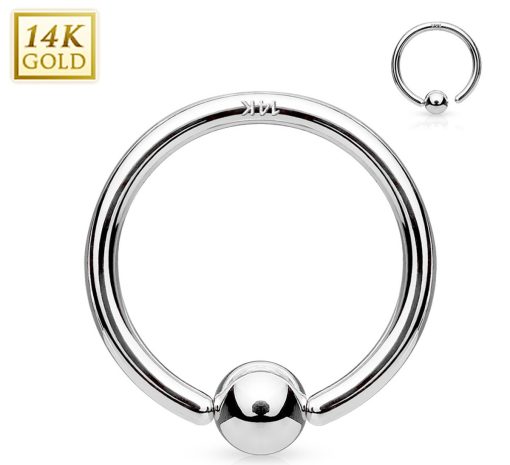 LMPiercings NL | 14K Wit Goud Ball Closure Ring piercing - 8 mm | Nu te koop bij 14Karaats.nl | 10001087-Earrings/Body-piercing Jewellery