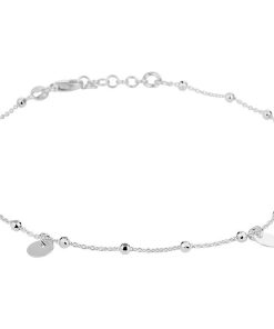 The Jewelry Collection | Zilver Gerhodineerde Enkelbandje rondjes 2 1333296 | Nu te koop bij 14Karaats.nl | 10001083-Anklets