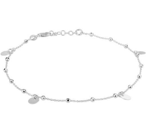 The Jewelry Collection | Zilver Gerhodineerde Enkelbandje rondjes 2 1333296 | Nu te koop bij 14Karaats.nl | 10001083-Anklets