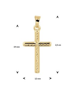 Its-Beautiful | 14K Gouden Hanger Kruis met Gediamanteerde afwerking | Nu te koop bij 14Karaats.nl | 10001091-Pendants