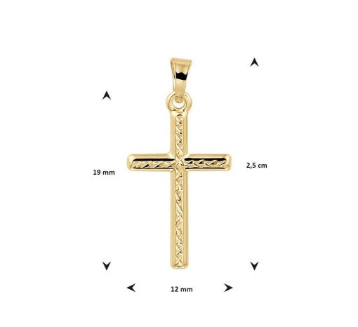 Its-Beautiful | 14K Gouden Hanger Kruis met Gediamanteerde afwerking | Nu te koop bij 14Karaats.nl | 10001091-Pendants