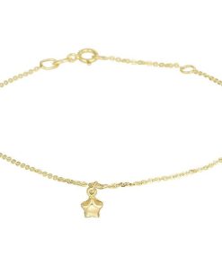 The Jewelry Collection | Geelgouden Enkelbandje ster 1 4020720 | Nu te koop bij 14Karaats.nl | 10001083-Anklets