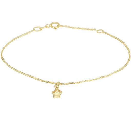 Kasius | 14K Geelgouden Enkelbandje met Ster – Verstelbaar 24-26 cm – Fijn en Elegant Design | Nu te koop bij 14Karaats.nl | 10001083-Anklets