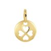 Its-Beautiful | Hanger Rond Met Klavertje 14K Geelgoud | Nu te koop bij 14Karaats.nl | 10001091-Pendants