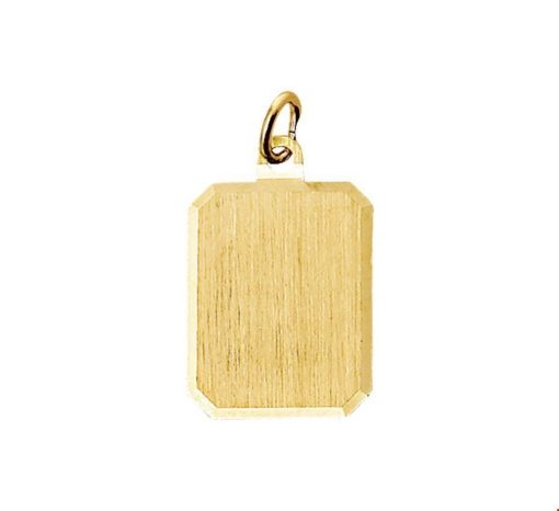 Kasius | Huiscollectie 4013229 Gouden graveerplaat rechthoek | Nu te koop bij 14Karaats.nl | 10001091-Pendants