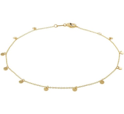 Kasius | 14K Geelgouden Enkelbandje - Rondjes Design - 1