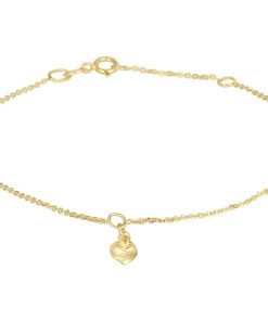 Kasius | 14K Geelgouden Enkelbandje - Hartjes Design - 1