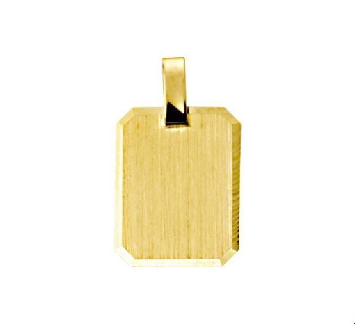 Kasius | Huiscollectie 4013230 Gouden graveerplaat rechthoek | Nu te koop bij 14Karaats.nl | 10001091-Pendants