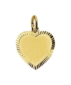 Kasius | 14K Geelgouden Graveerhartje mat gediamanteerd - 4006166 | Nu te koop bij 14Karaats.nl | 10001091-Pendants