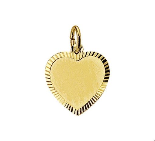 Kasius | 14K Geelgouden Graveerhartje mat gediamanteerd - 4006166 | Nu te koop bij 14Karaats.nl | 10001091-Pendants