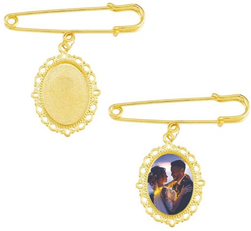 Merkloos / Sans marque | Bruiloftsboeketspelden - Duurzaam en veelzijdig - Set van 2 - Legering met glaspatch | Nu te koop bij 14Karaats.nl | 10001085-Brooches