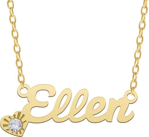 Taboo Sieraden | Taboo Sieraden Ketting met Naam en Zirkonia - Goud | Nu te koop bij 14Karaats.nl | 10001091-Pendants